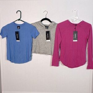 3 Terez Vibrant Blue, Gray, and Pink Tops Trio size medium